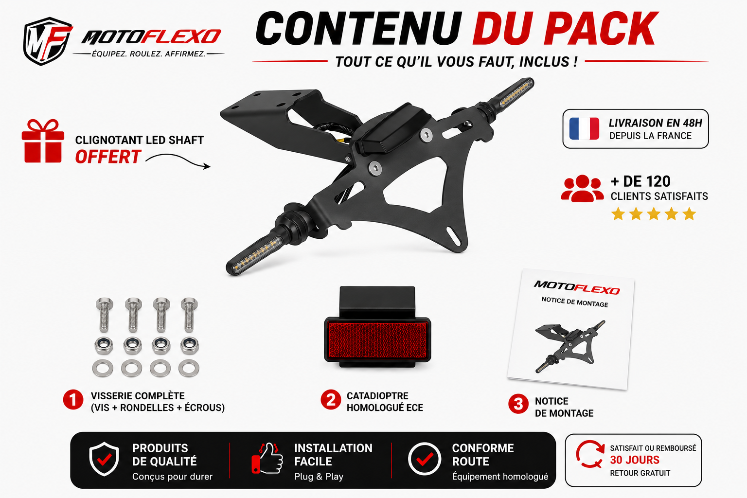 Collection supports de plaque MotoFlexo pour Honda Hornet 750 et CB500